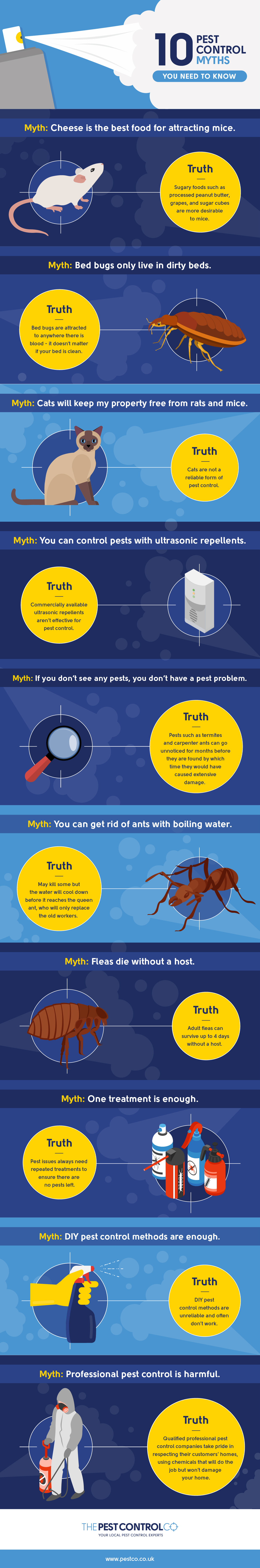 infographic of pest control myths
